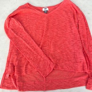 Coral Long Sleeve Sweater Shirt